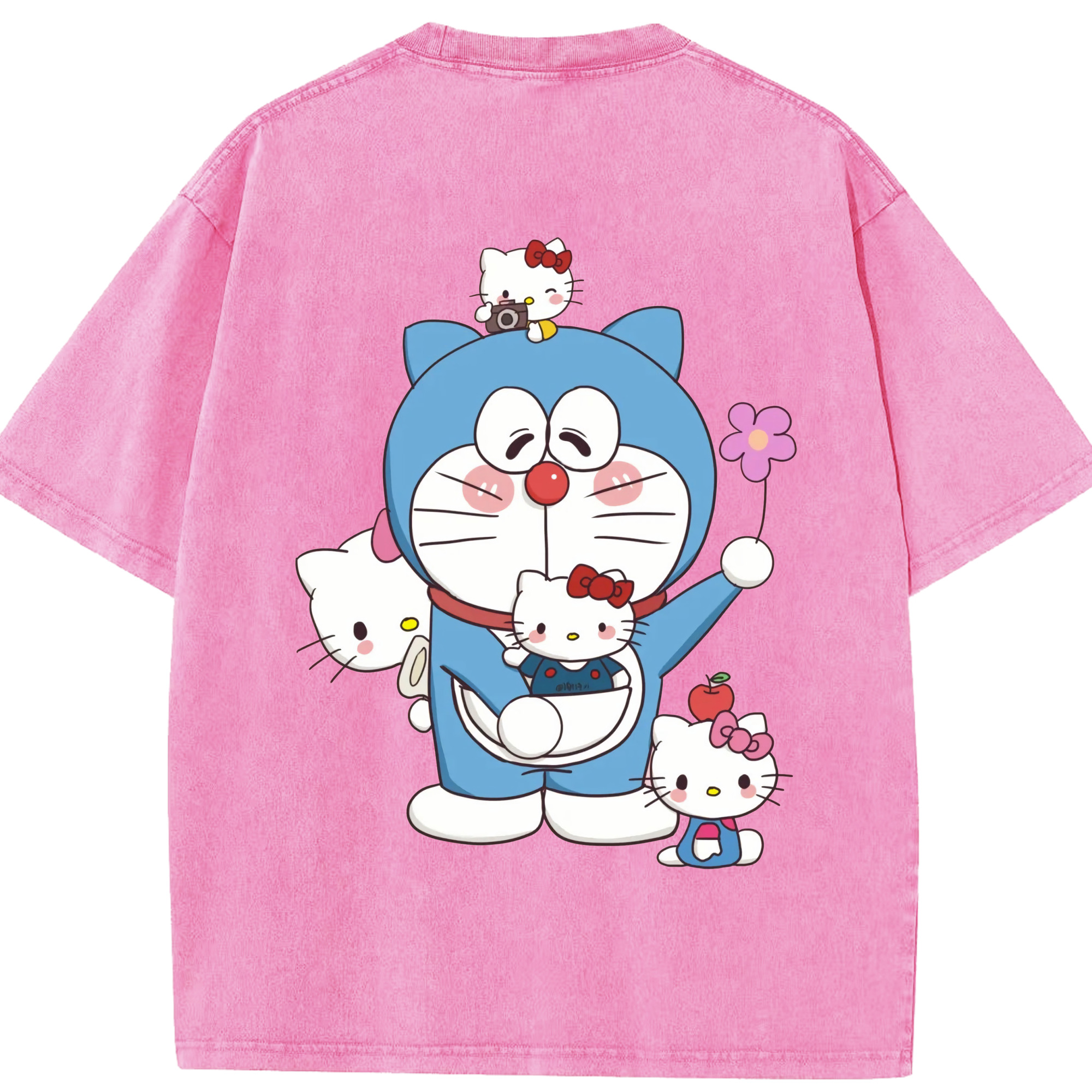 （画像用） ドラえもん Doraemon 綿100% ヴィンテージ風 半袖Tシャツ（背面プリント）